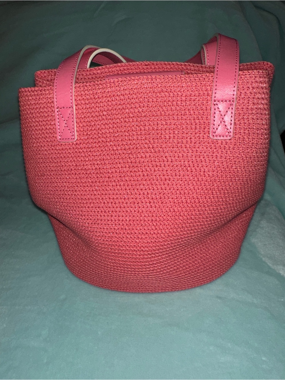 Talbots Coral Pink Woven Tote